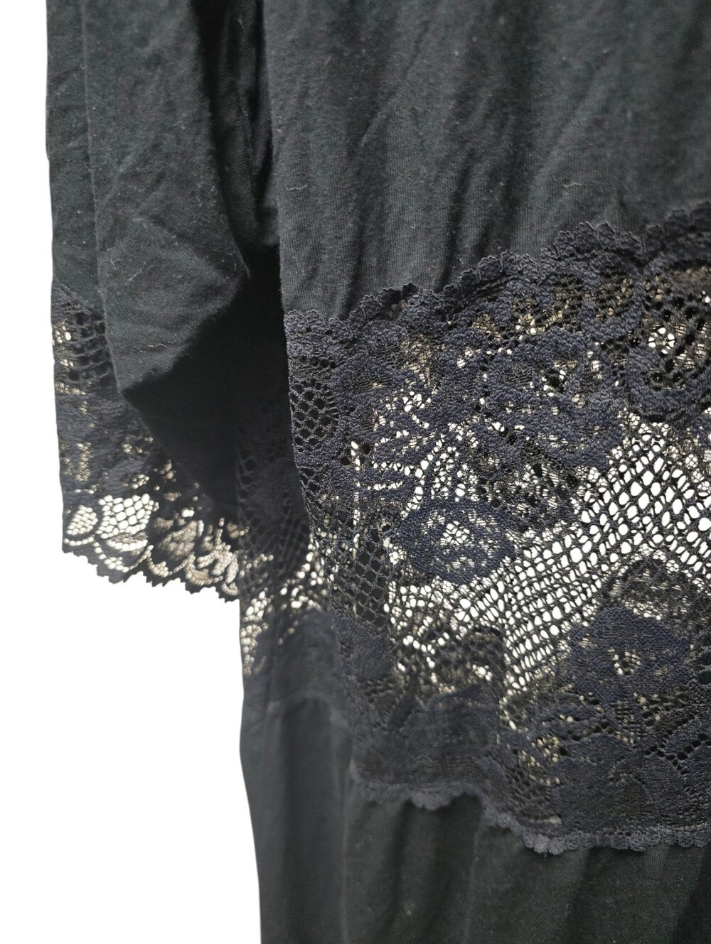 Soma Black Lace Panel Open Tie Robe With Closure Sz. XXL - Picture 6 of 9